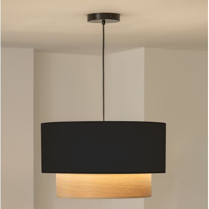 Brilagi - CERIA LED pendant lamp on cable 1xE27/40W/230V Ø 50 cm Black/Beige