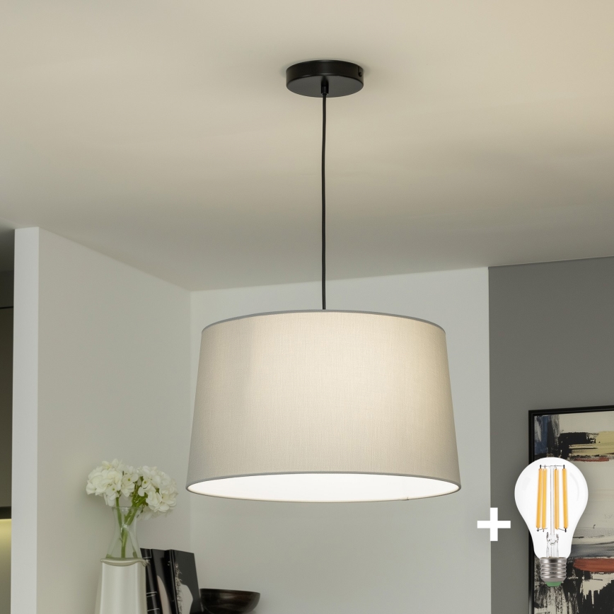 Brilagi - CERIA LED pendant light on cable, 1xE27/40W/230V, Ø 45 cm, gray