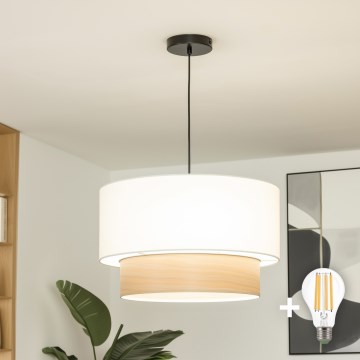 Brilagi - CERIA LED pendant light on cable, 1xE27/40W/230V, Ø 50 cm, white/beige