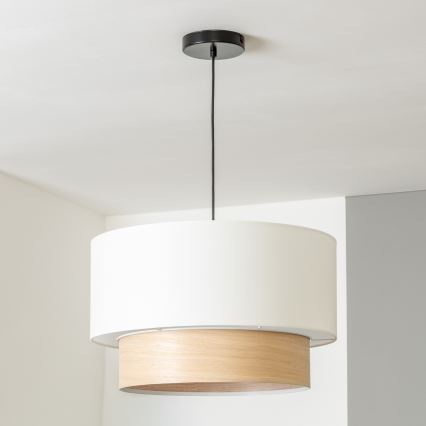 Brilagi - CERIA LED pendant light on cable, 1xE27/40W/230V, Ø 50 cm, white/beige