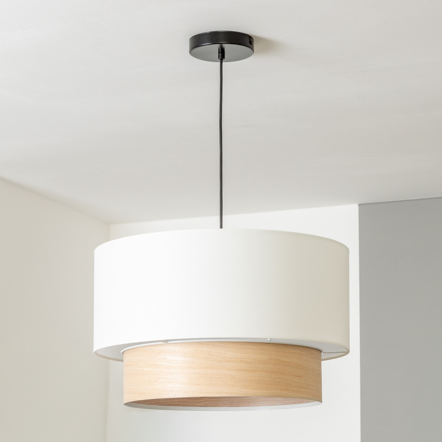 Brilagi - CERIA LED pendant light on cable, 1xE27/40W/230V, Ø 50 cm, white/beige