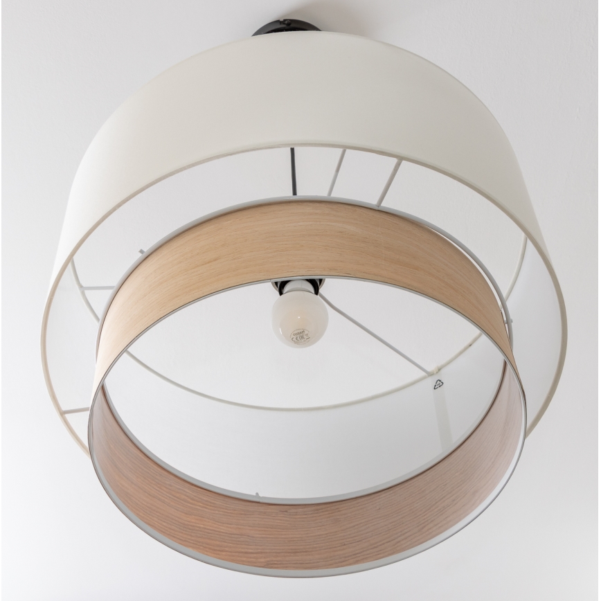 Brilagi - CERIA LED pendant light on cable, 1xE27/40W/230V, Ø 50 cm, white/beige