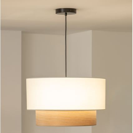 Brilagi - CERIA LED pendant light on cable, 1xE27/40W/230V, Ø 50 cm, white/beige