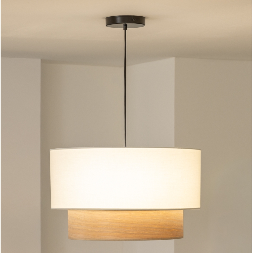 Brilagi - CERIA LED pendant light on cable, 1xE27/40W/230V, Ø 50 cm, white/beige