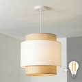Brilagi - CERIA LED pendant on cable 1xE27/40W/230V dia. 40 cm beige/white
