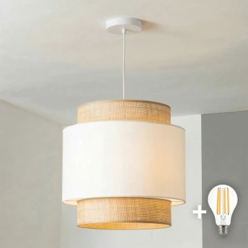Brilagi - CERIA LED pendant on cable 1xE27/40W/230V dia. 40 cm beige/white