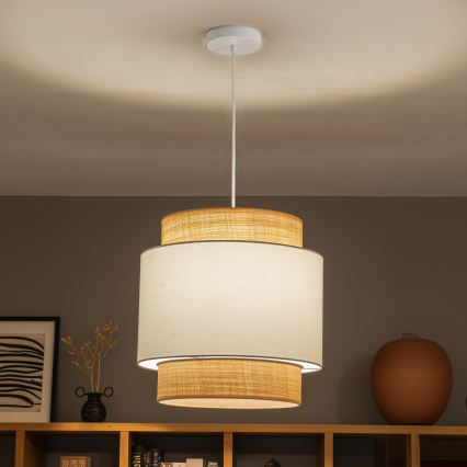 Brilagi - CERIA LED pendant on cable 1xE27/40W/230V dia. 40 cm beige/white