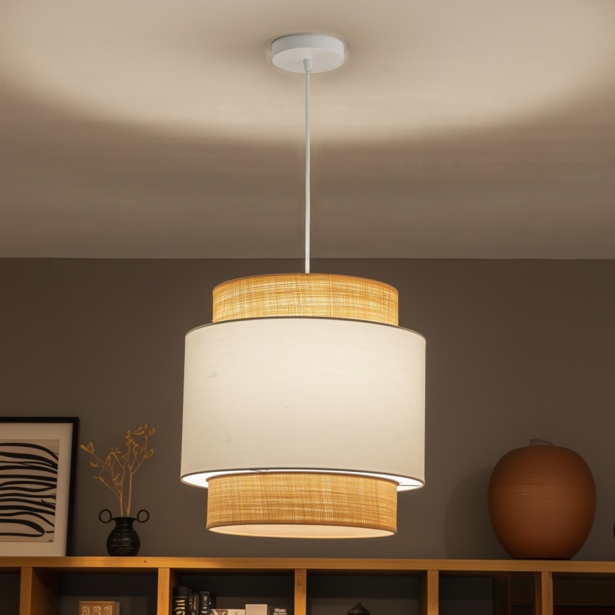 Brilagi - CERIA LED pendant on cable 1xE27/40W/230V dia. 40 cm beige/white
