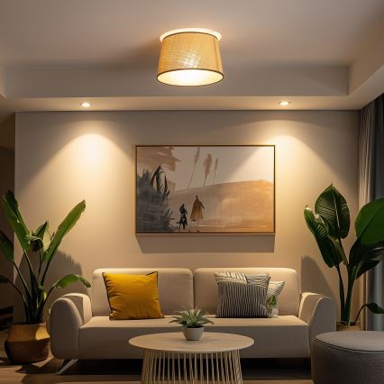 Brilagi - CERIA LED Semi-Flush Ceiling Light 1xE27/40W/230V Ø 35 cm Beige