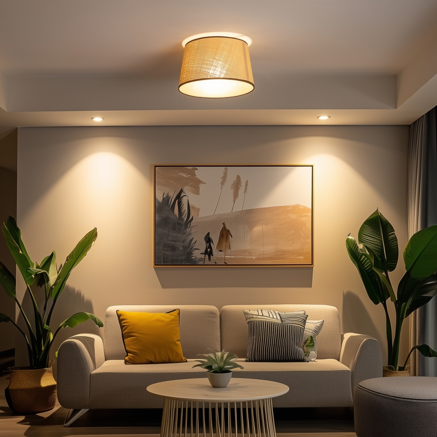 Brilagi - CERIA LED Semi-Flush Ceiling Light 1xE27/40W/230V Ø 35 cm Beige