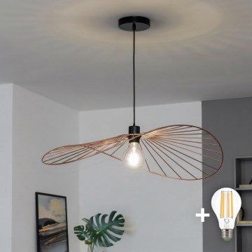 Brilagi - CERIA WIRE Cable-Suspended LED Chandelier 1xE27/40W/230V 60x80 cm Bronze