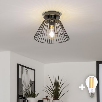 Brilagi - CERIA WIRE LED Flush‑Mount Ceiling Light 1xE27/40W/230V Ø 21 cm, Black
