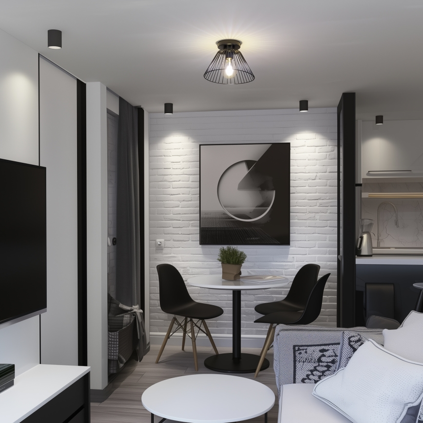 Brilagi - CERIA WIRE LED Flush‑Mount Ceiling Light 1xE27/40W/230V Ø 21 cm, Black