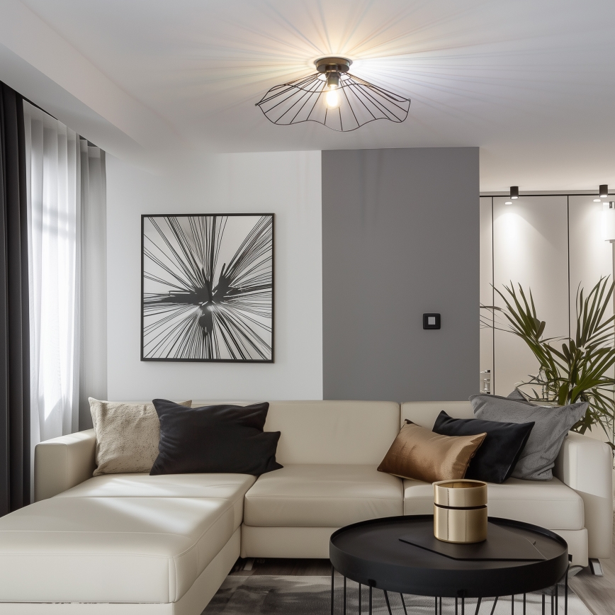 Brilagi - CERIA WIRE LED Surface-Mounted Chandelier 1xE27/40W/230V, Ø 60 cm, Black