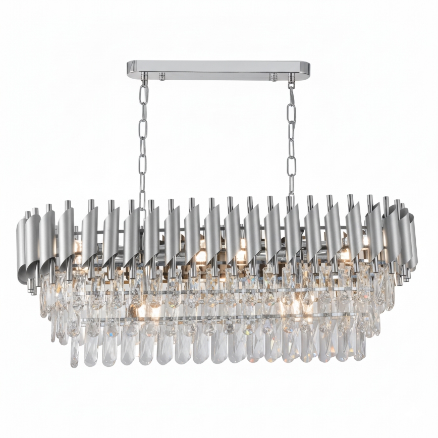 Brilagi - Chain chandelier ECLIPSE 10xE14/10W/230V 78x28 cm silver