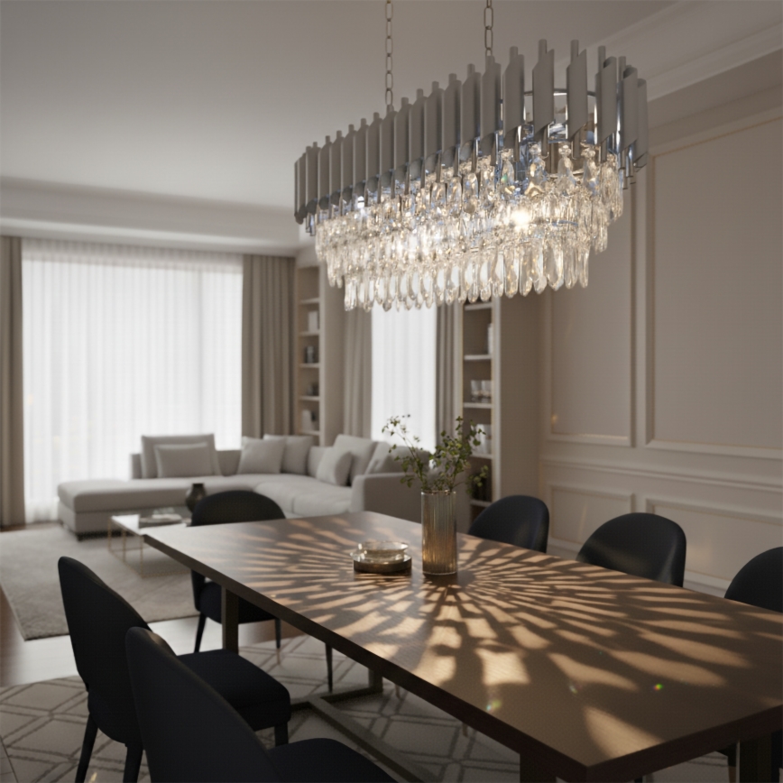 Brilagi - Chain chandelier ECLIPSE 10xE14/10W/230V 78x28 cm silver