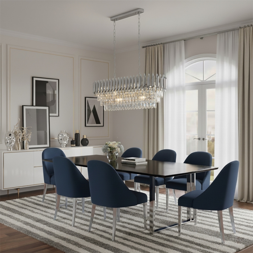 Brilagi - Chain chandelier ECLIPSE 10xE14/10W/230V 78x28 cm silver