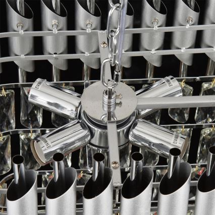 Brilagi - Chain chandelier ECLIPSE 10xE14/10W/230V 78x28 cm silver