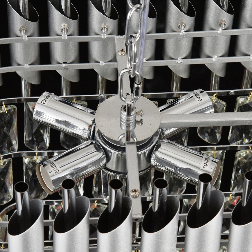 Brilagi - Chain chandelier ECLIPSE 10xE14/10W/230V 78x28 cm silver