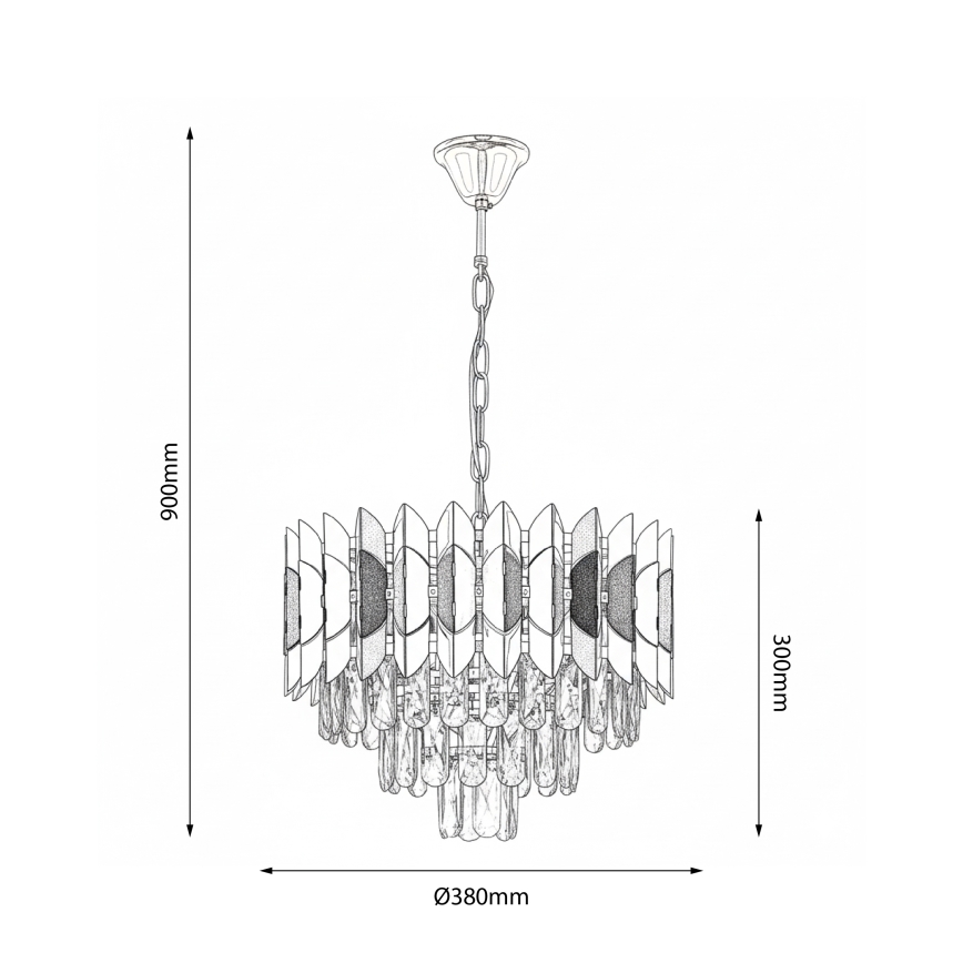 Brilagi - Chain-hung chandelier CRISTAL 5xE14/40W/230V dia. 38 cm