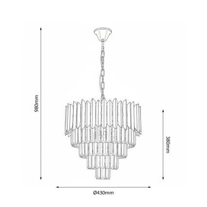 Brilagi - Chain-hung chandelier CRISTAL 5xE14/40W/230V diam. 43 cm