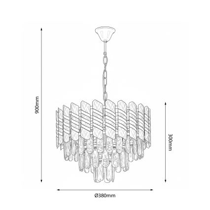 Brilagi - Chain-hung chandelier CRISTAL 5xE14/40W/230V Ø 38 cm