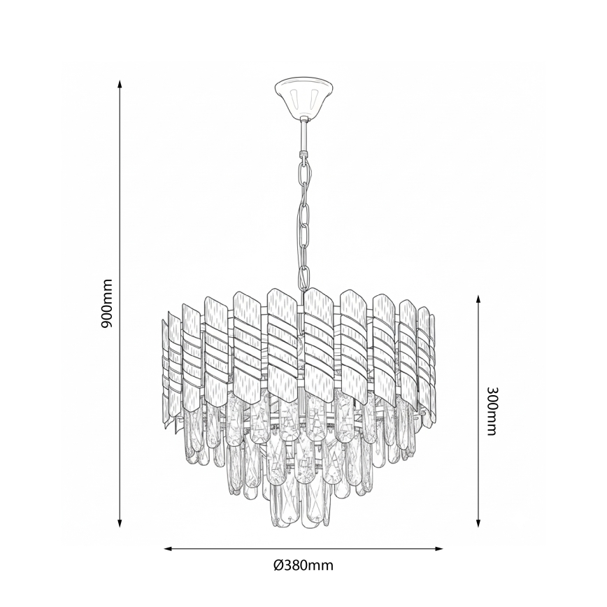 Brilagi - Chain-hung chandelier CRISTAL 5xE14/40W/230V Ø 38 cm