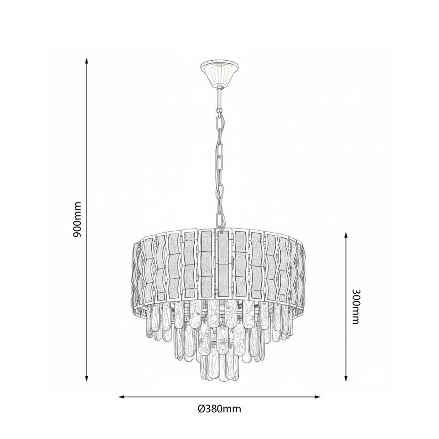 Brilagi - Chain-hung chandelier CRISTAL 5xE14/40W/230V, Ø 38 cm