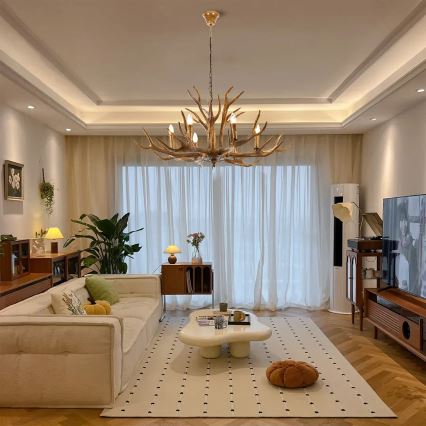 Brilagi - Chain-hung chandelier DEER 6xE14/10W/230V, diameter 102 cm, antler design