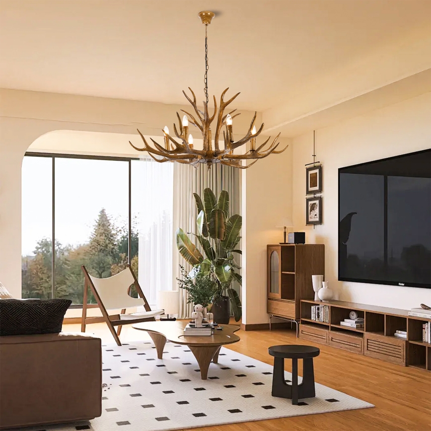 Brilagi - Chain-hung chandelier DEER 6xE14/10W/230V, diameter 102 cm, antler design