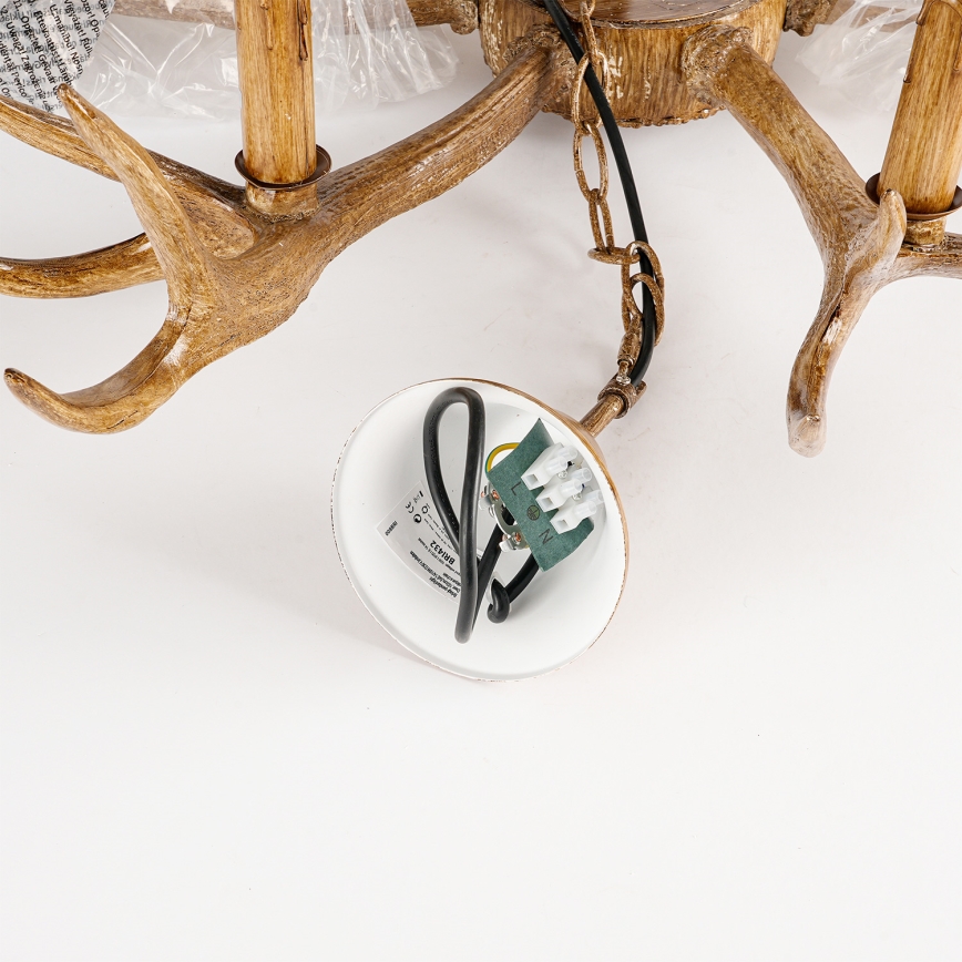 Brilagi - Chain-hung chandelier DEER 6xE14/10W/230V, diameter 102 cm, antler design