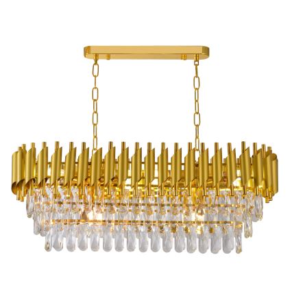 Brilagi - Chain-hung chandelier ECLIPSE 10xE14/10W/230V 78x28 cm gold finish