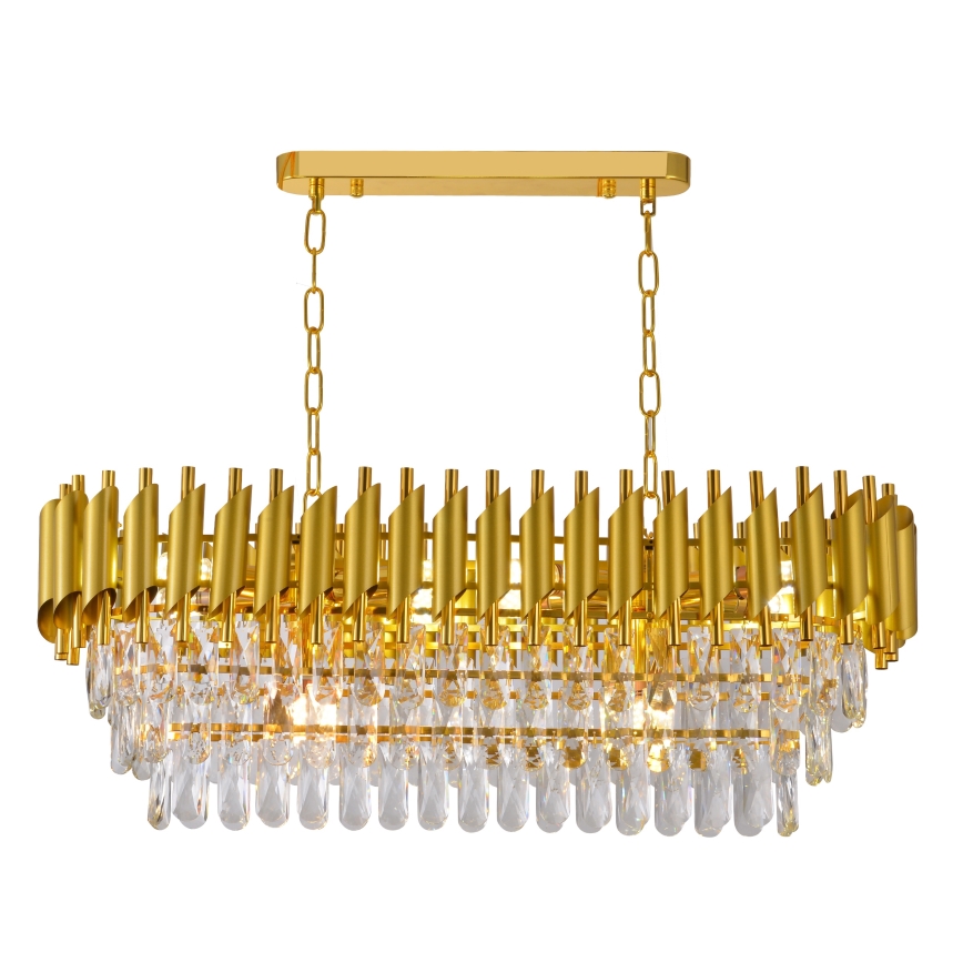 Brilagi - Chain-hung chandelier ECLIPSE 10xE14/10W/230V 78x28 cm gold finish