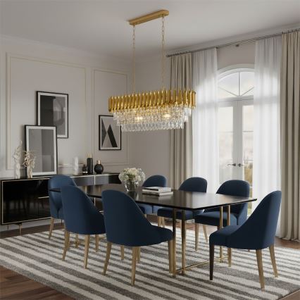 Brilagi - Chain-hung chandelier ECLIPSE 10xE14/10W/230V 78x28 cm gold finish