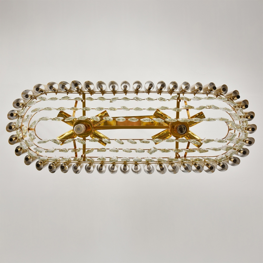 Brilagi - Chain-hung chandelier ECLIPSE 10xE14/10W/230V 78x28 cm gold finish