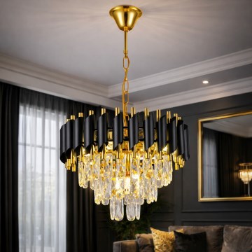 Brilagi - Chain-hung Chandelier ECLIPSE 5xE14/10W/230V Ø 38 cm Black/Gold