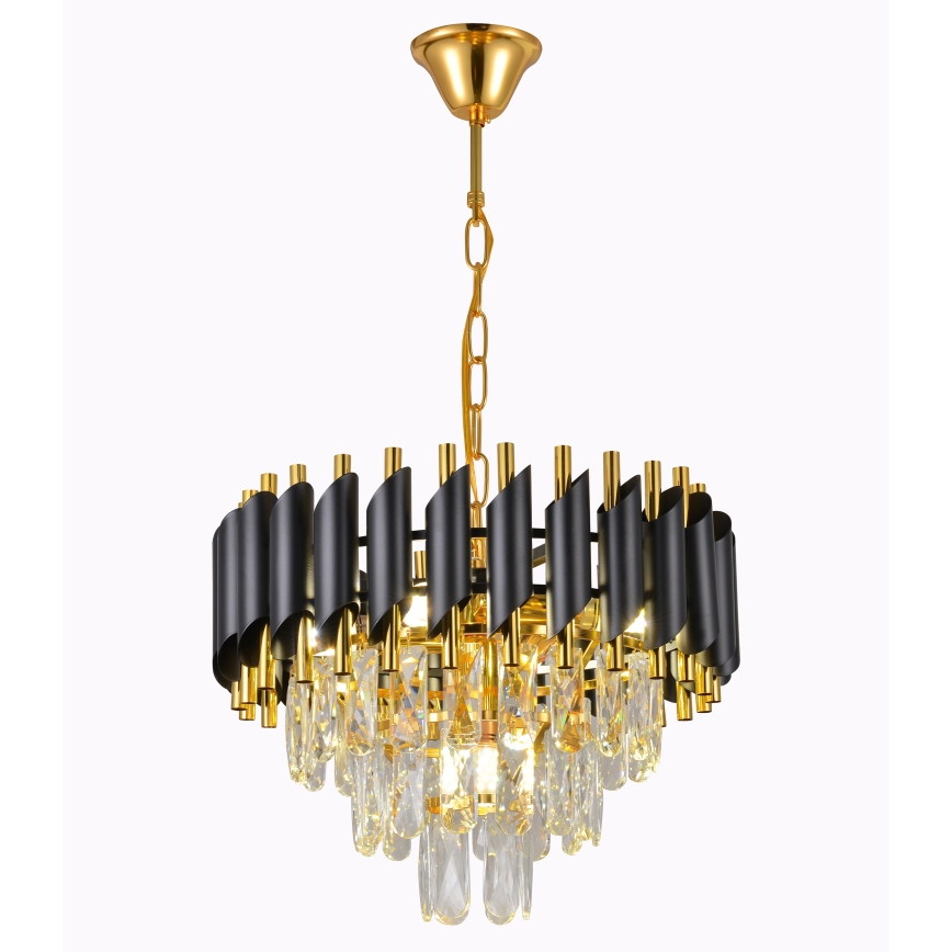Brilagi - Chain-hung Chandelier ECLIPSE 5xE14/10W/230V Ø 38 cm Black/Gold