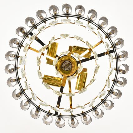 Brilagi - Chain-hung Chandelier ECLIPSE 5xE14/10W/230V Ø 38 cm Black/Gold