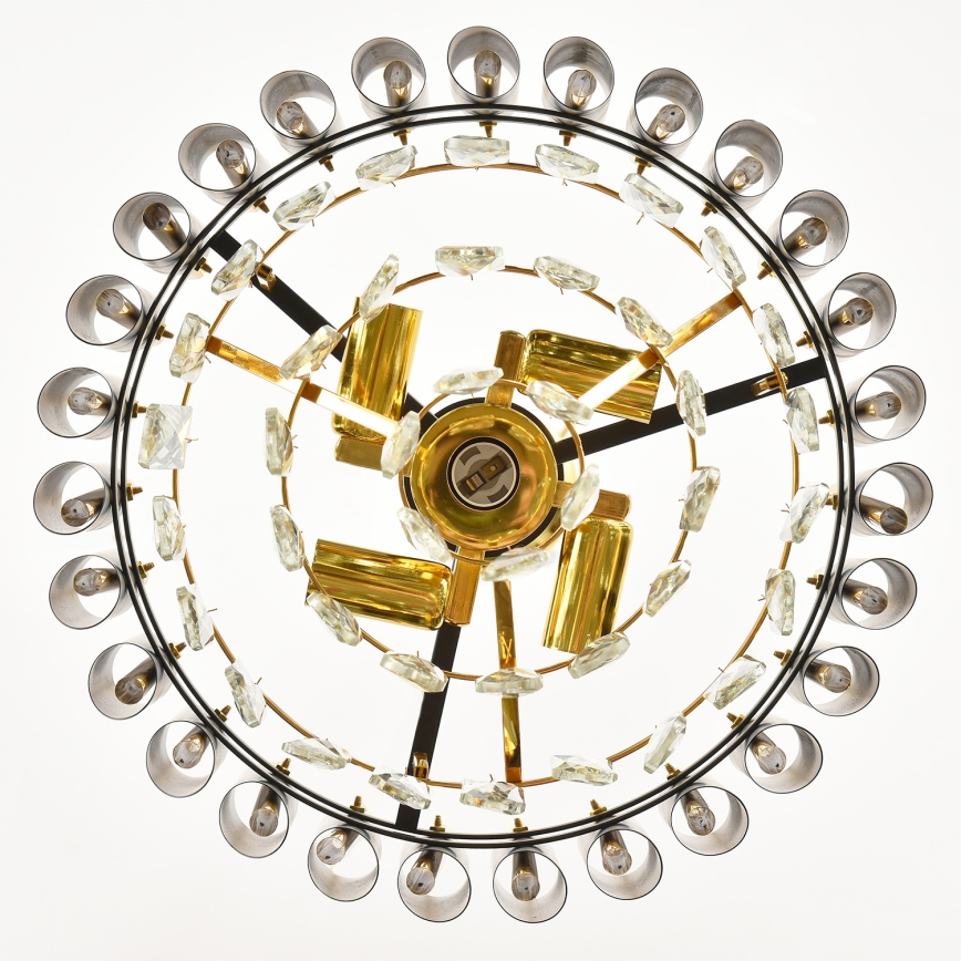 Brilagi - Chain-hung Chandelier ECLIPSE 5xE14/10W/230V Ø 38 cm Black/Gold