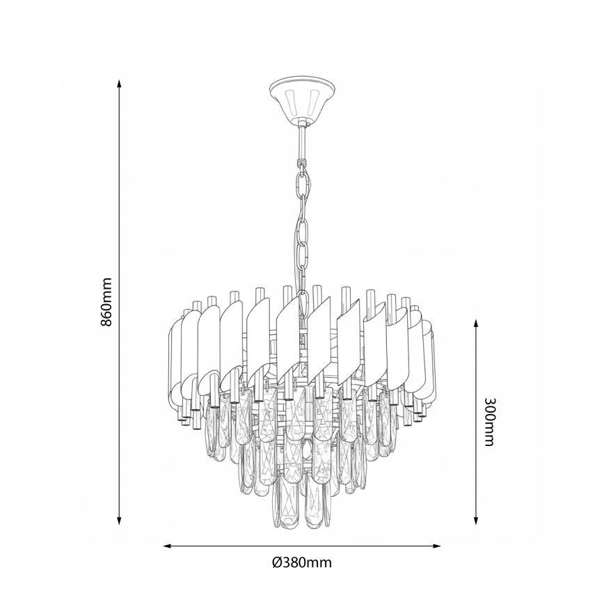 Brilagi - Chain-hung Chandelier ECLIPSE 5xE14/10W/230V Ø 38 cm Black/Gold