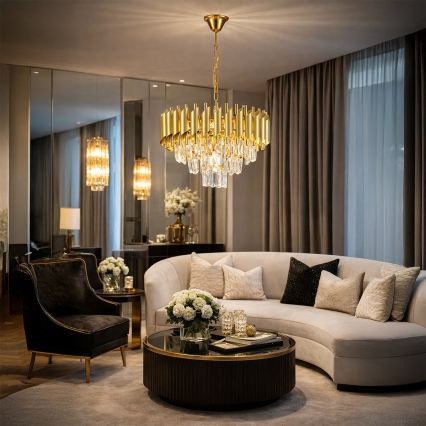 Brilagi - Chain-hung chandelier ECLIPSE 5xE14/10W/230V Ø 38 cm, gold