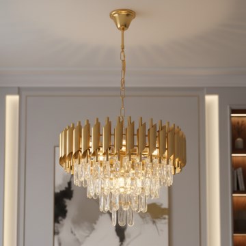 Brilagi - Chain-hung chandelier ECLIPSE 7xE14/10W/230V Ø 48 cm gold