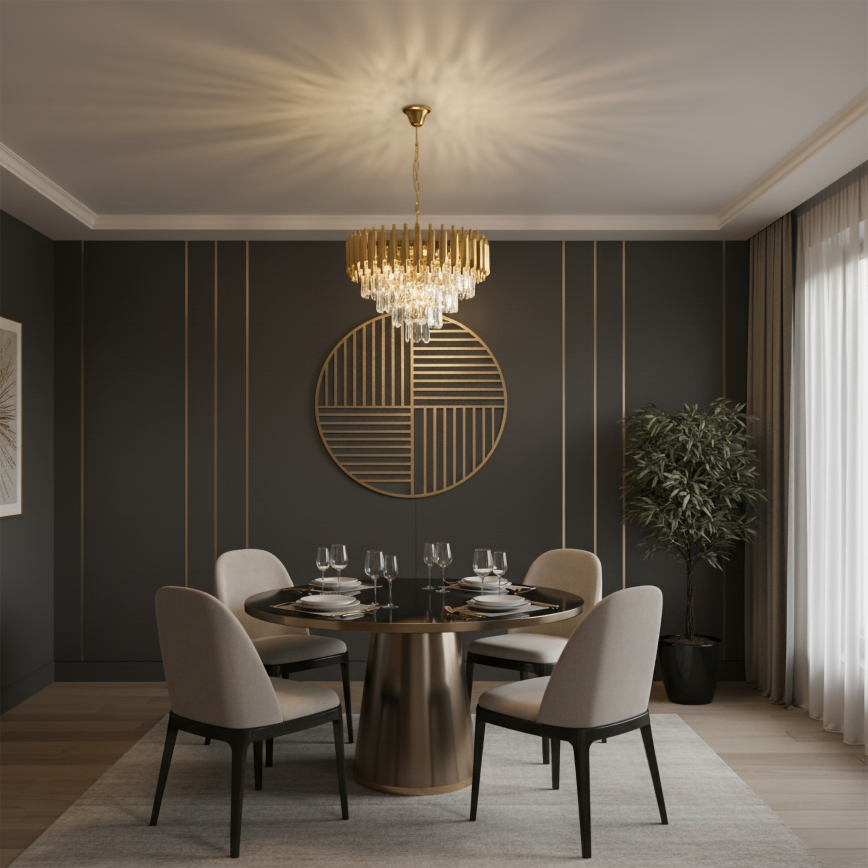 Brilagi - Chain-hung chandelier ECLIPSE 7xE14/10W/230V Ø 48 cm gold