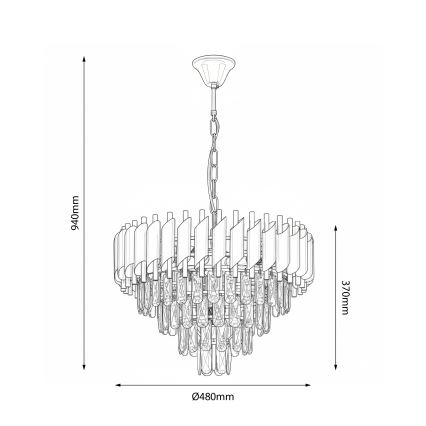 Brilagi - Chain-hung chandelier ECLIPSE 7xE14/10W/230V Ø 48 cm gold
