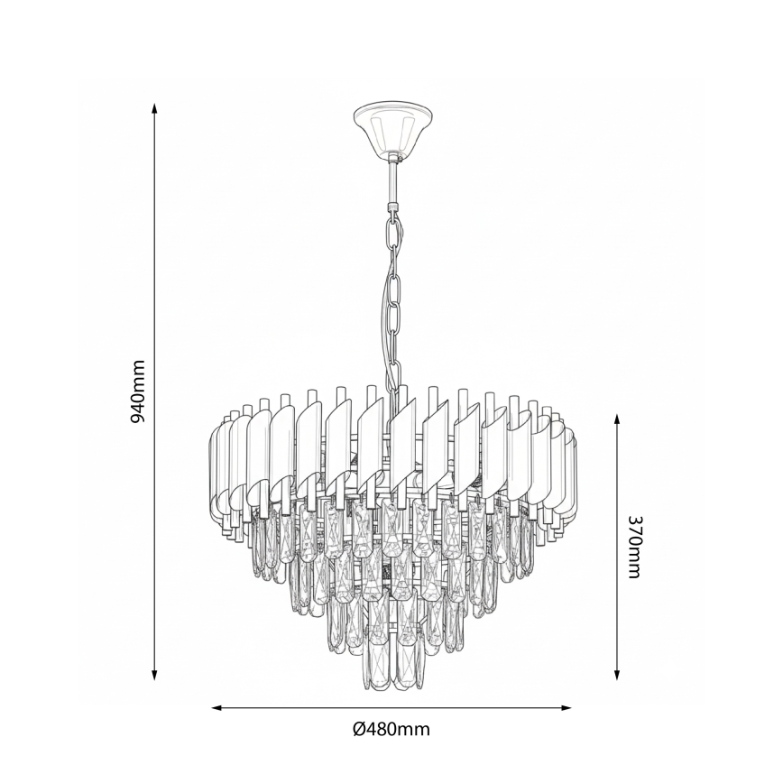 Brilagi - Chain-hung chandelier ECLIPSE 7xE14/10W/230V Ø 48 cm gold