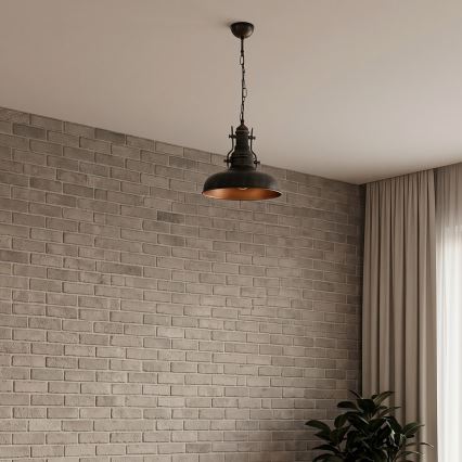 Brilagi - Chain-hung chandelier PYRONIC 1xE27/40W/230V Ø 32 cm Bronze/Patina