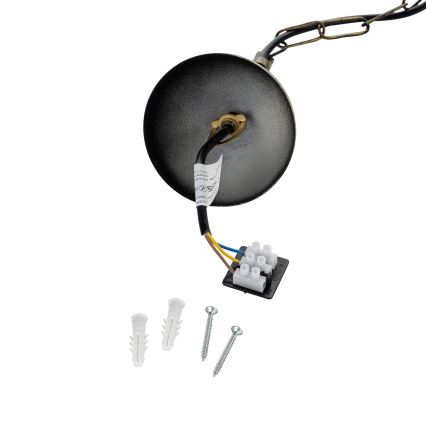 Brilagi - Chain-hung chandelier PYRONIC 1xE27/40W/230V Ø 32 cm Bronze/Patina