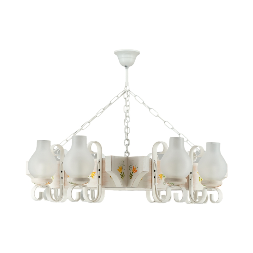 Brilagi - Chain-hung chandelier QUEEN 8xE14/40W/230V beech/cream