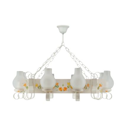 Brilagi - Chain-hung chandelier QUEEN 8xE14/40W/230V beech/cream