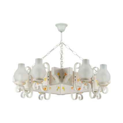 Brilagi - Chain-hung chandelier QUEEN 8xE14/40W/230V beech/cream
